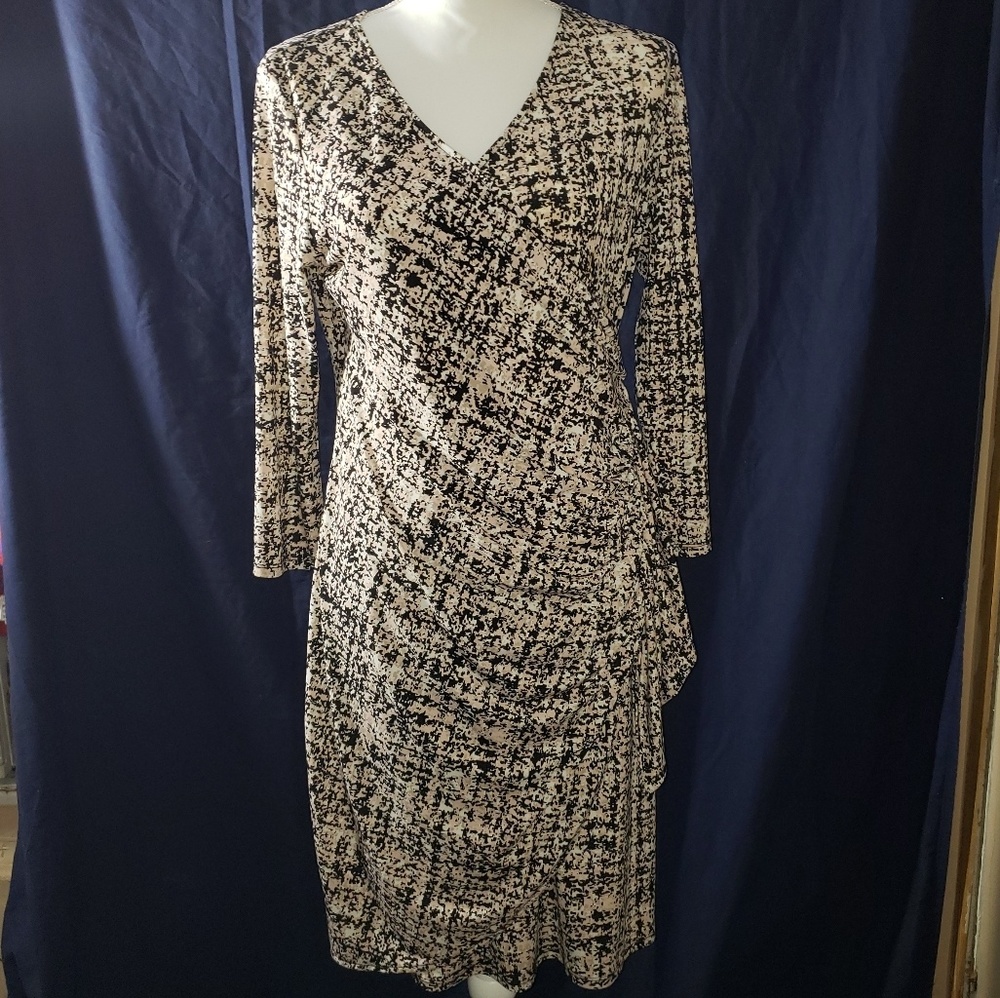 Calvin Klein Wrap Stitched Pattern Dress